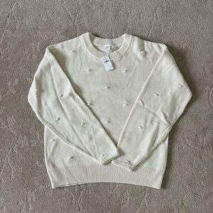 Off-White Cotton Gap Sweater